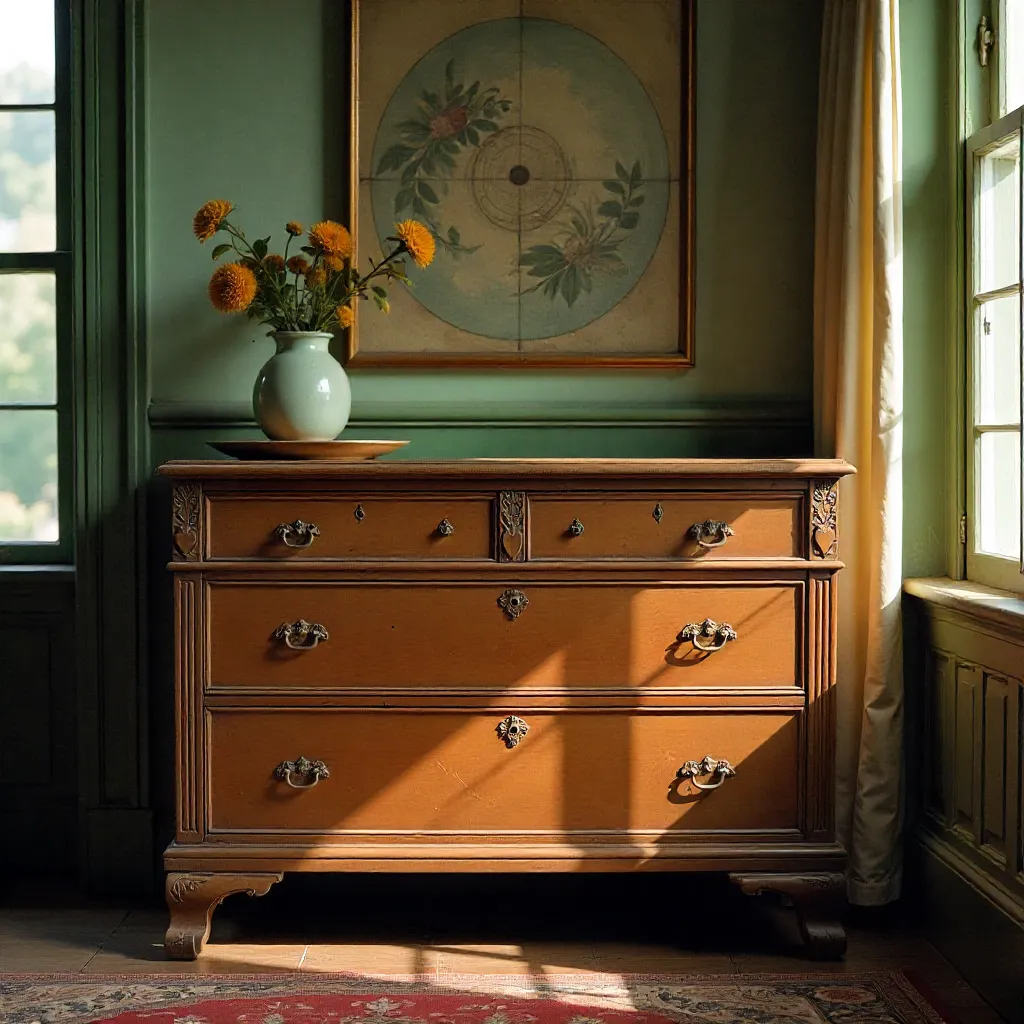 Well-maintained vintage furniture in home setting