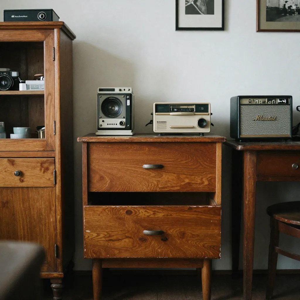 Ornate 19th century mirror in minimalist concrete apartment